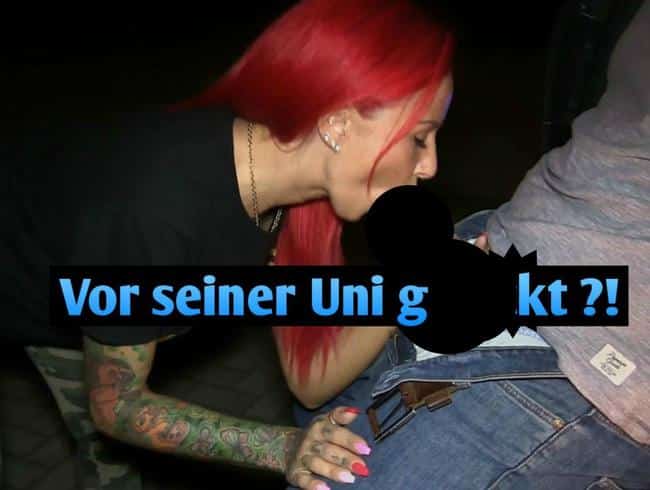 Jungschwanz vor SEINER Uni gefickt ?!