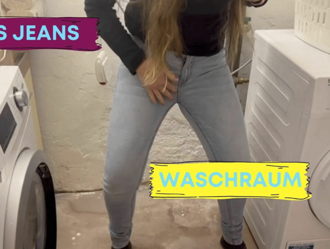 Natursekt Spaß im Waschraum - Mach die Jeans nass