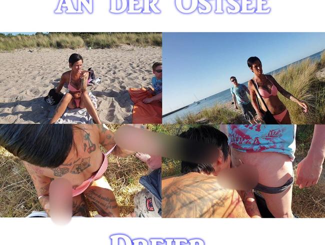 Geiler Dreier am Strand an der Ostsee