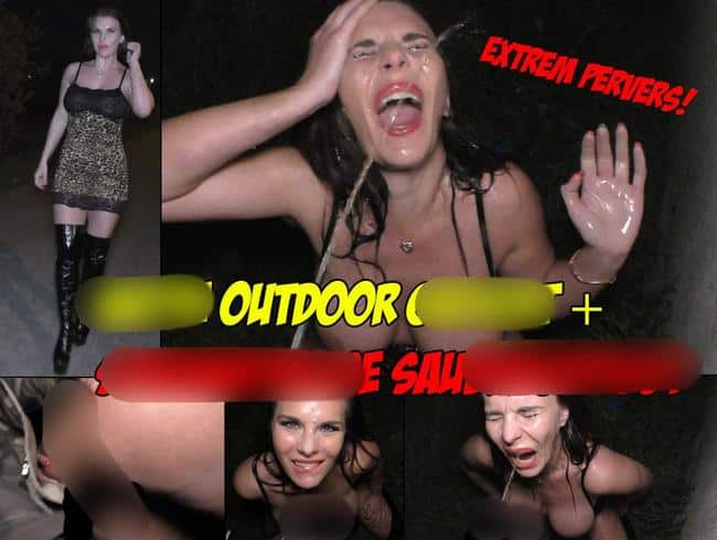 Extrem Pervers! Nutte Outdoor gefickt und Spermafresse saubergepisst