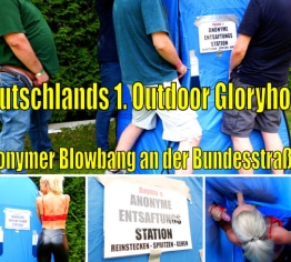 Deutschlands 1. Outdoor Gloryhole | Anonymer Blowbang an der Bundesstrasse 2!