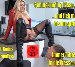 Extrem perverser Piss für gierigen Pisseschlucker | Pissfotzenfick inklusive Bonus-SpermaPiss!