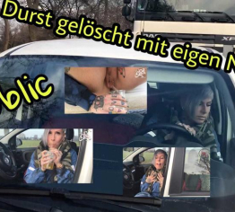 Durstlöscher für unterwegs selbst ist die Frau