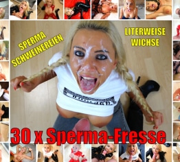 Best of! 30 x Spermaschweinereien | Literweise Wichse in die Fickfresse!