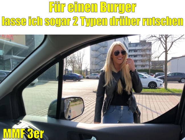 Für einen Burger lass ich sogar 2 Typen drüber rutschen | MMF-3er bis zur Spermafresse!