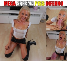 MEGA Sperma Piss INFERNO in die FICKFRESSE! XXXL SAFTDUSCHEN!