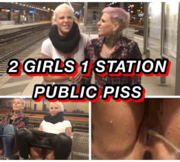 2 Girls 1 Bahnhof public gepisst