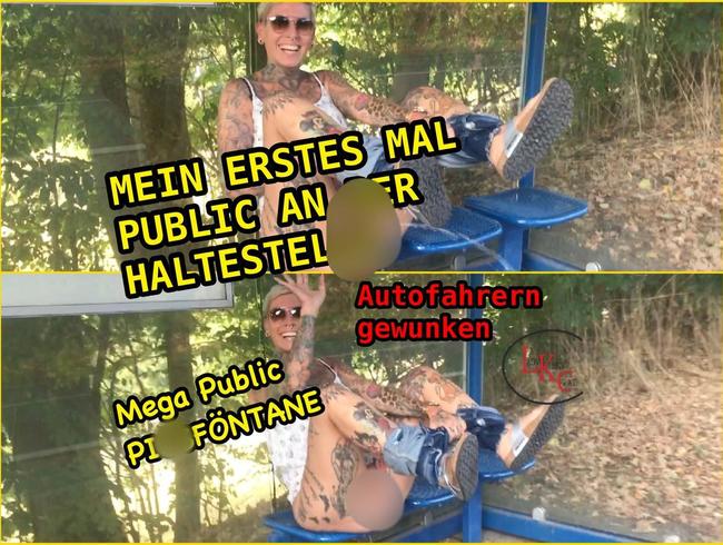 Mein erstes mal Mega Public Pissfontäne an der Bushaltestelle