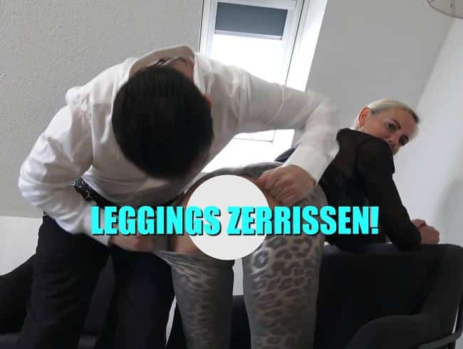 Leggings zerrissen! Doggy zerfickt!