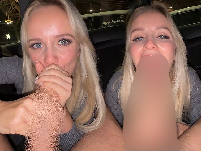 Öffentlicher Blowjob im Auto und Arsch ausgiebig geleckt